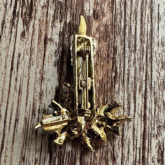 Gerry’s Vintage 60’s Holiday Christmas Candle Brooch EUC Signed - Picture 3 of 4